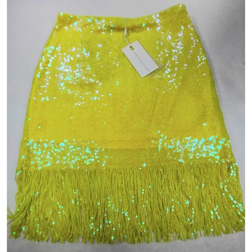 NWT Endless Rose Sequin Mini Tassel Luna Skirt Festive Party Shimmer & Shake Med - Picture 1 of 9
